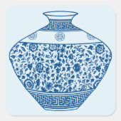 ヴィンテージチノイスリー花瓶ジンジャージャー スクエアシール (正面)