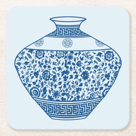 ヴィンテージチノイスリー花瓶ジンジャージャー スクエアペーパーコースター (正面)