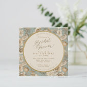 ヴィンテージチノワジリー フラワーと鳥の ブライダルシャワー 招待状 (スタンド正面)