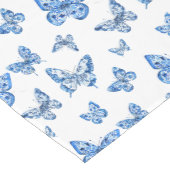 ヴィンテージチノワセリーブルーホワイト蝶 ミディアムテーブルランナー (コーナー)