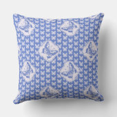 ヴィンテージチノワセリーホワイト蝶オンブルー クッション (裏面)