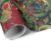 ヴィンテージチノワセリーレッドイエローグリーン ラッピングペーパー (ロールコーナー)