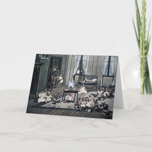 ヴィンテージチビクトリアンョークランプスクリスマスカード シーズンカード (正面)