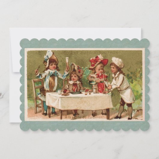 ヴィンテージチフランスのルドルアフターヌンティー招待状 招待状 (正面)