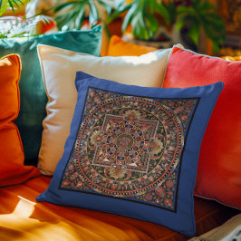 ヴィンテージチベットタントラ仏教マンダラウォールデコ クッション