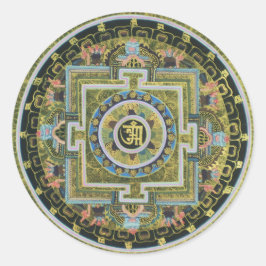 ヴィンテージチベットタントラ仏教マンダラタンカ ラウンドシール