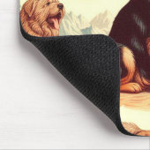 ヴィンテージチベットマスティフイラストレーション マウスパッド (コーナー)