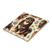 ヴィンテージチベットマスティフ絵画シームレス タイル (側面)