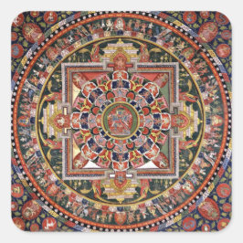 ヴィンテージチベット仏教マンダラ スクエアシール