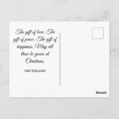 ヴィンテージチャイルズエンジェルツリークリスマスイブホリデイ ポストカード (裏面)