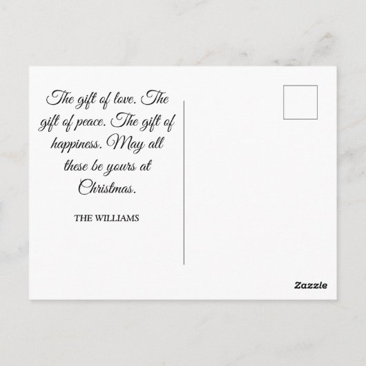 ヴィンテージチャイルズエンジェルツリークリスマスイブホリデイ ポストカード (裏面)