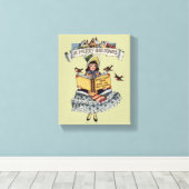 ヴィンテージチャイルドとサンタクロースの本 キャンバスプリント (インサイチュ (ウッドフロア))