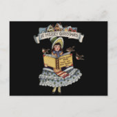 ヴィンテージチャイルドとサンタクロースの本 シーズンポストカード (正面)