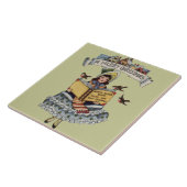 ヴィンテージチャイルドとサンタクロースの本 タイル (側面)