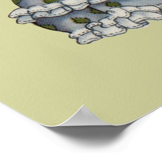 ヴィンテージチャイルドとサンタクロースの本 ポスター (角)