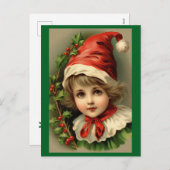 ヴィンテージチャイルドアザ小妖精や小人休日はがき シーズンポストカード (正面/裏面)