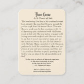 ヴィンテージチャイルドイエズクロス祈りの言葉ホリーカード 名刺 (裏面)