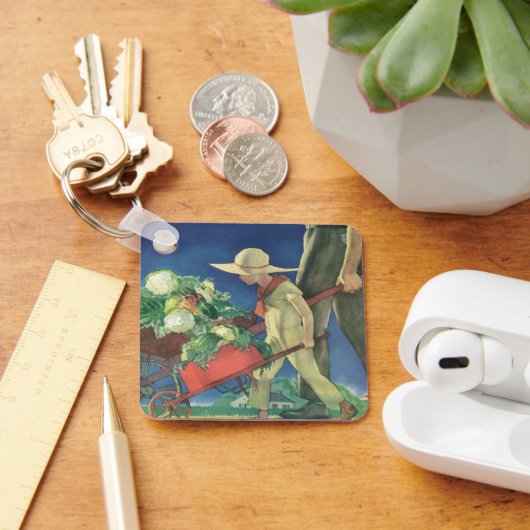 ヴィンテージチャイルドオーガニックガーデニング キーホルダー (デスク)