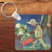 ヴィンテージチャイルドオーガニックガーデニング キーホルダー (正面)