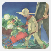 ヴィンテージチャイルドオーガニックガーデニング スクエアシール (正面)