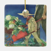 ヴィンテージチャイルドオーガニックガーデニング セラミックオーナメント (裏面)