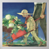 ヴィンテージチャイルドオーガニックガーデニング ポスター (正面)