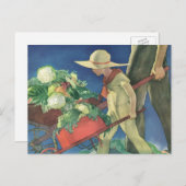 ヴィンテージチャイルドオーガニックガーデニング ポストカード (正面/裏面)