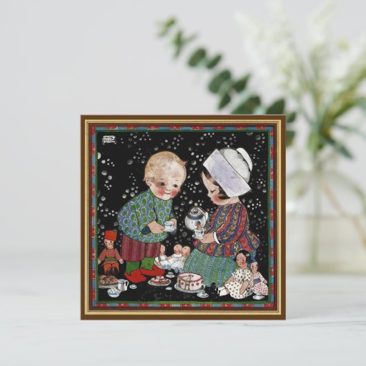 ヴィンテージチャイルドティーパーティー誕生会 招待状 (スタンド正面)