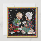 ヴィンテージチャイルドティーパーティー誕生会 招待状 (正面)