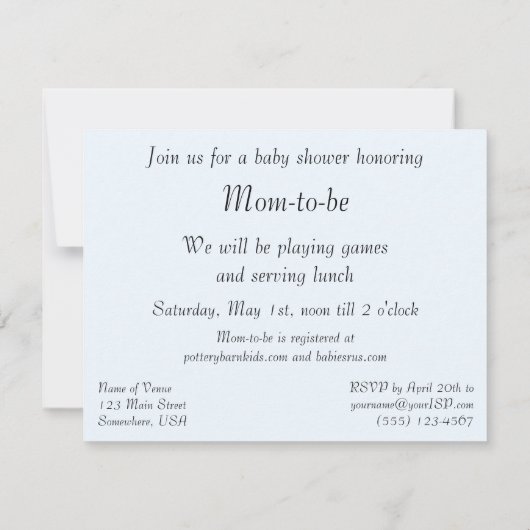 ヴィンテージチャイルド,かわいい男の子または女の子の赤ちゃんシャワー 招待状 (裏面)