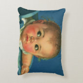 ヴィンテージチャイルド，かわいい男の赤ちゃんまたはハイチェアの女の子 アクセントクッション (裏面(縦))