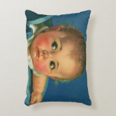ヴィンテージチャイルド，かわいい男の赤ちゃんまたはハイチェアの女の子 アクセントクッション (正面(垂直))