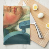 ヴィンテージチャイルド，かわいい男の赤ちゃんまたはハイチェアの女の子 キッチンタオル (四つ折り)