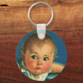 ヴィンテージチャイルド,かわいい男の赤ちゃんまたはハイチェアの女の子 キーホルダー (裏面)