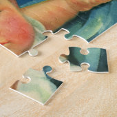 ヴィンテージチャイルド,かわいい男の赤ちゃんまたはハイチェアの女の子 ジグソーパズル (側面)