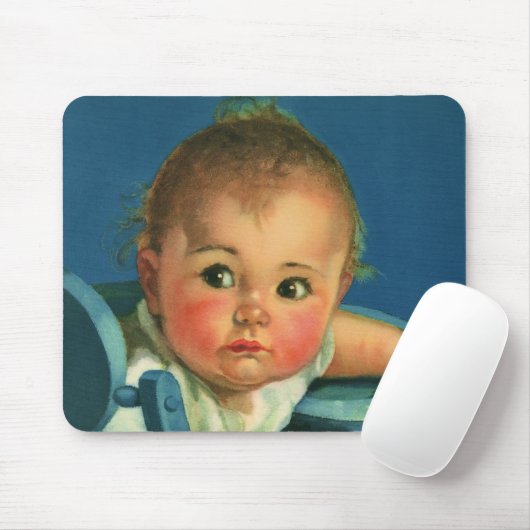 ヴィンテージチャイルド,かわいい男の赤ちゃんまたはハイチェアの女の子 マウスパッド (マウス)
