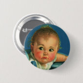 ヴィンテージチャイルド,かわいい男の赤ちゃんまたはハイチェアの女の子 缶バッジ (正面&裏面)