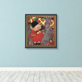 ヴィンテージチャイルド・ハーレクイン、ミュージシャン遊・バンジョー キャンバスプリント (インサイチュ (ウッドフロア))