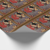 ヴィンテージチャイルド・ハーレクイン、ミュージシャン遊・バンジョー ラッピングペーパー (角)