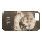 ヴィンテージチャイルド&子猫セピアiPhone 7 Plusケース Case-Mate iPhoneケース (裏面(横))