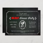 ヴィンテージチャクボークホリデーディナーパーティの招待状 招待状 (正面/裏面)