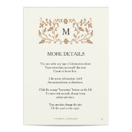 ヴィンテージチャプター結婚の挿入カード エンクロージャーカード