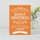 ヴィンテージチャルクボードクリスマスグリーティングカード – オレンジ シーズンカード (スタンド正面)