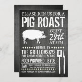 ヴィンテージチャルクボードピグロースト招待状 招待状 (正面/裏面)