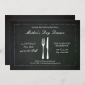 ヴィンテージチャルクボードマザーズデイ招待状 招待状 (正面/裏面)