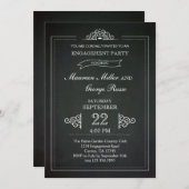 ヴィンテージチャルクボード婚約パーティ招待状 招待状 (正面/裏面)