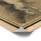 ヴィンテージチャンプレーン湖の地図(1865) ポスター (角)