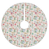 ヴィンテージチャーストマかわいいくるみ割りクッキー ブラッシュドポリエステルツリースカート (正面)