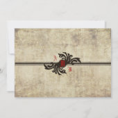 ヴィンテージチャーチレッドヴィンテージウェディング招待状 招待状 (裏面)