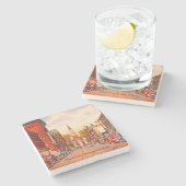 ヴィンテージチャーチ通り、バーリントン、VT ストーンコースター (横)